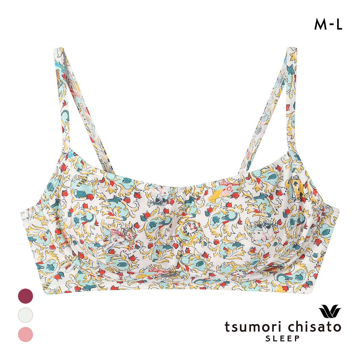 ワコール ツモリチサト 不思議の国 ノンワイヤーブラジャー ML Wacoal tsumori chisato SLEEP(IV-アイボリー-M)