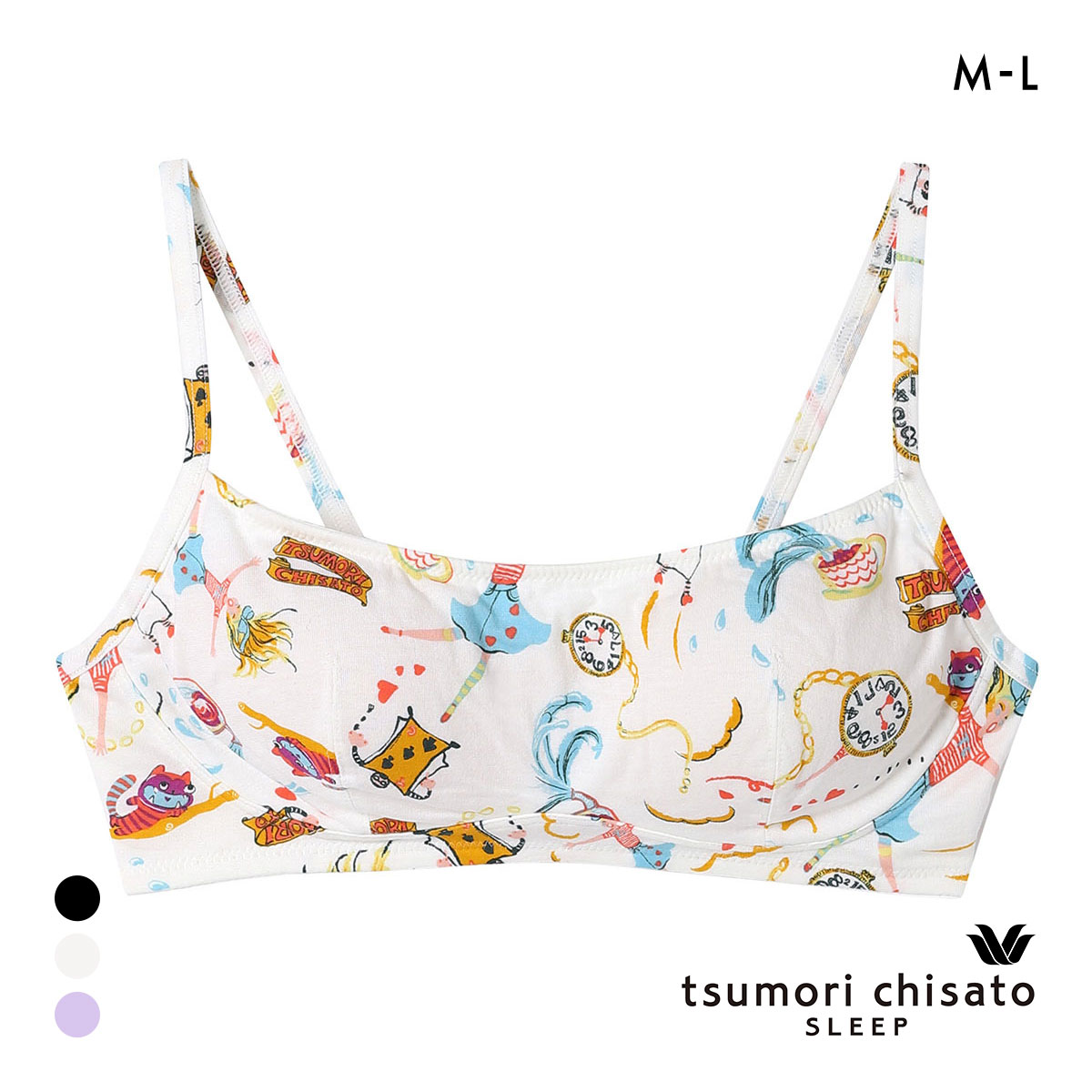 ワコール ツモリチサト 不思議の国 ノンワイヤーブラジャー ML 綿混 Wacoal tsumori chisato SLEEP(IV-アイボリー-M)