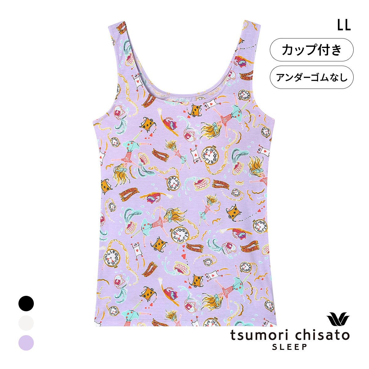 ワコール　ツモリチサトsleep トップス　長袖Tシャツ　不思議の国　M ツモリチサトスリープ 【綿100％】不思議の国 トップス