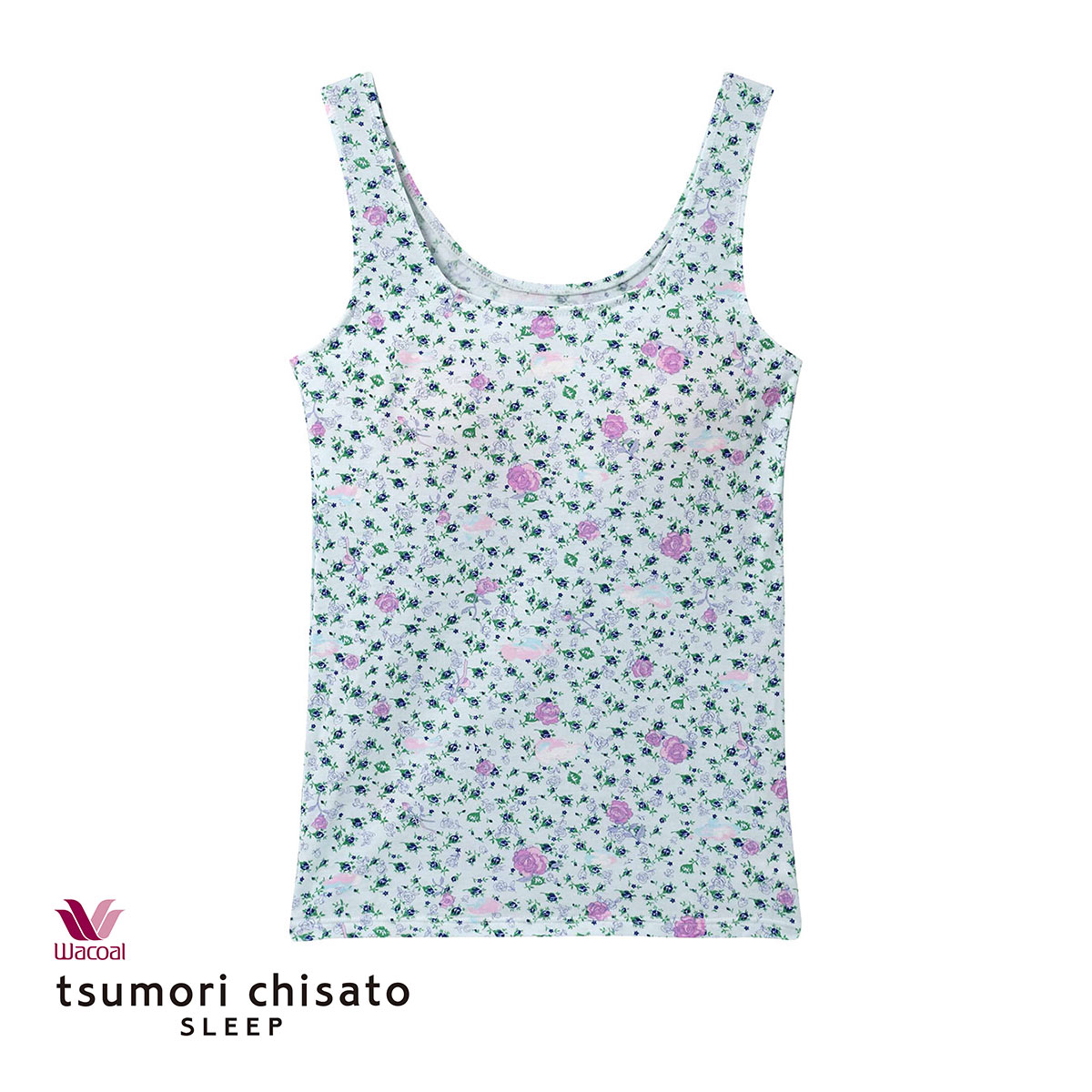 ワコール Wacoal ツモリチサト tsumori chisato SLEEP パリへの旅 ノースリーブ カップ付き インナー タンクトップ ML(SX-サックス-M)