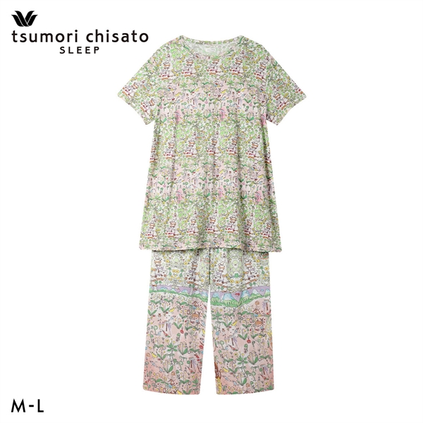 ワコール ツモリチサト 冒険の旅 パジャマ 4分袖9分丈パンツ ルームウェア 上下セット 半袖 Wacoal tsumori chisato SLEEP