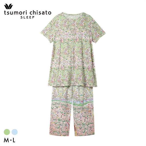 ワコール ツモリチサト 冒険の旅 パジャマ 4分袖9分丈パンツ ルームウェア 上下セット 半袖 Wacoal tsumori chisato SLEEP