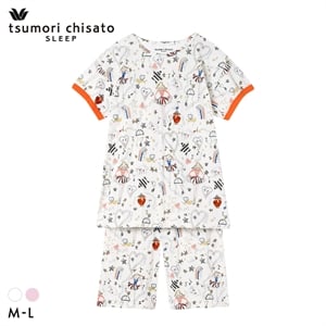 ワコール ツモリチサト パジャマ チアガール ルームウェア 上下セット 4分袖6分丈パンツ 綿100％ Wacoal tsumori chisato SLEEP