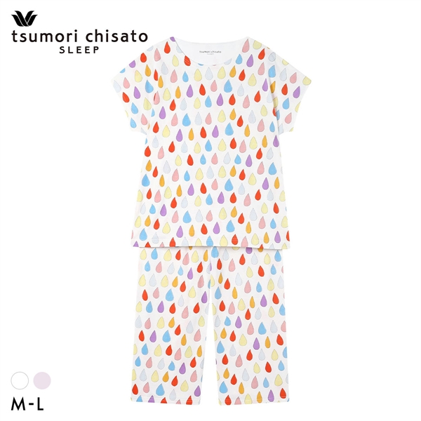 ワコール ツモリチサト パジャマ しずく 3分袖 8分丈パンツ ルームウェア 上下セット 綿100％ Wacoal tsumori chisato SLEEP