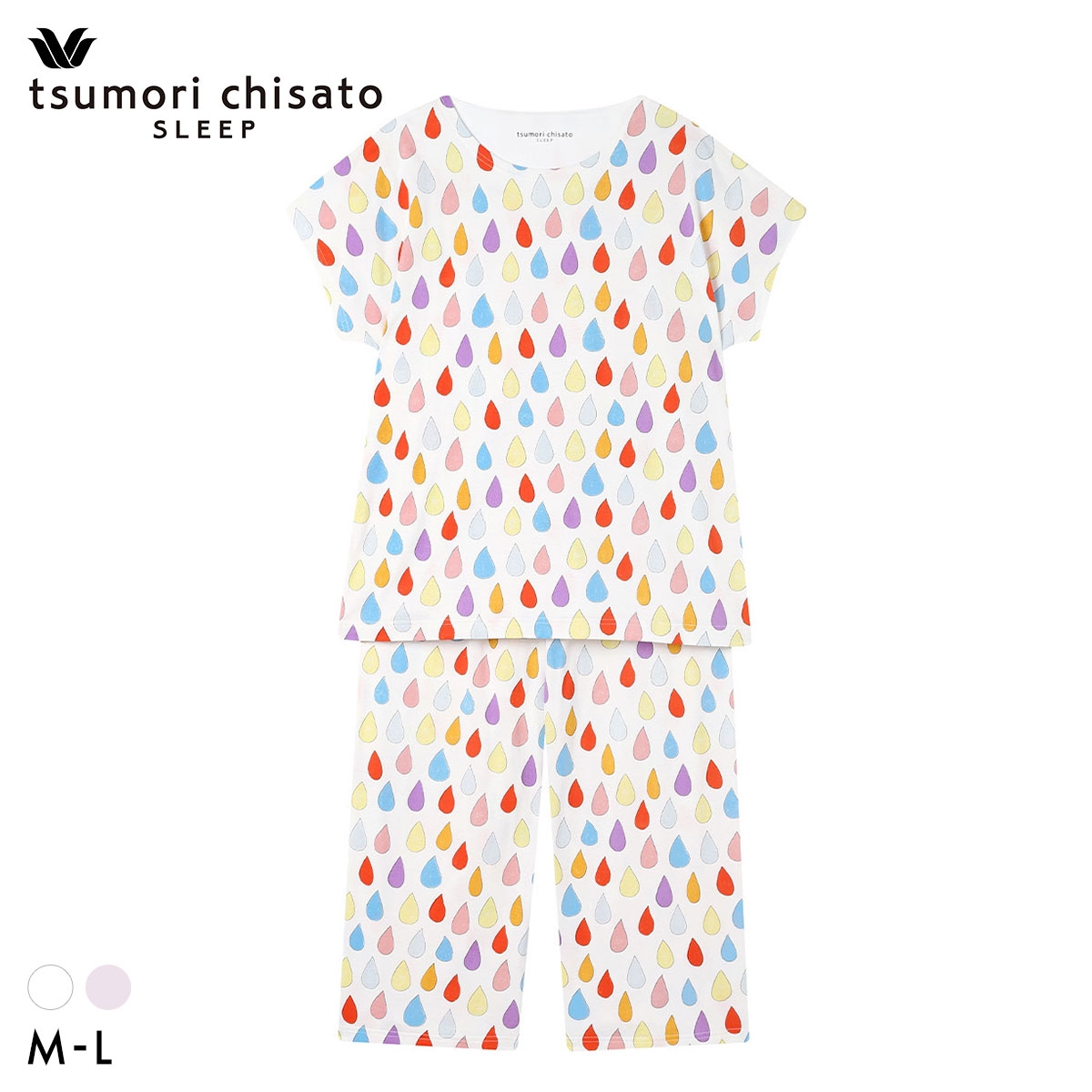 ワコール ツモリチサト パジャマ しずく 3分袖 8分丈パンツ ルームウェア 上下セット 綿100％ Wacoal tsumori chisato SLEEP