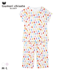ワコール ツモリチサト パジャマ しずく 3分袖 8分丈パンツ ルームウェア 上下セット 綿100％ Wacoal tsumori chisato SLEEP