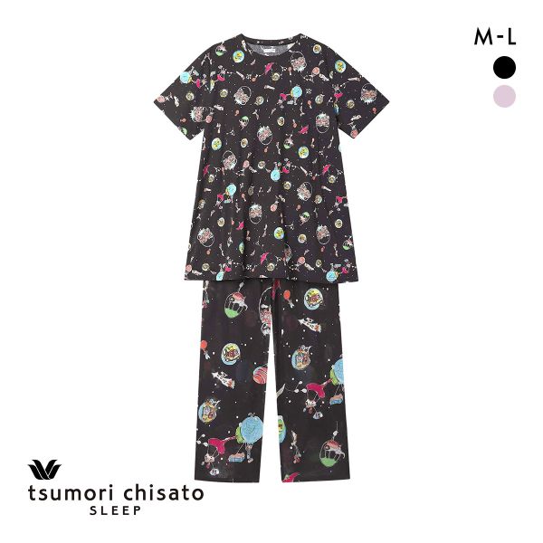 ワコール ツモリチサト 空に輝く星座 パジャマ 5分袖 ルームウェア 上下セット 綿100％ Wacoal tsumori chisato SLEEP