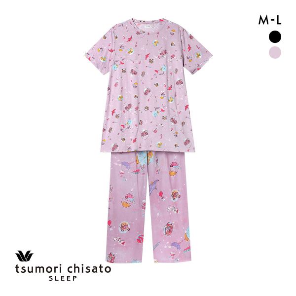 ワコール ツモリチサト 空に輝く星座 パジャマ 5分袖 ルームウェア 上下セット 綿100％ Wacoal tsumori chisato SLEEP