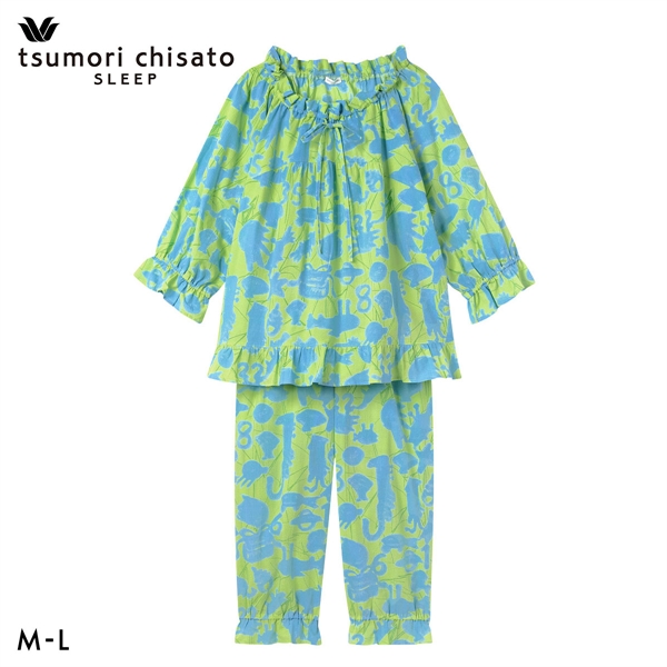 ワコール ツモリチサト 冒険の旅 パジャマ 上下セット 8分袖 8分丈 綿100％ Wacoal tsumori chisato SLEEP