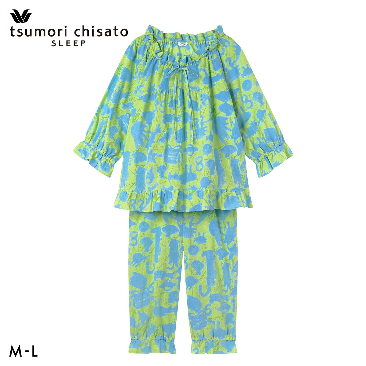 ワコール ツモリチサト 冒険の旅 パジャマ 上下セット 8分袖 8分丈 綿100％ Wacoal tsumori chisato SLEEP(ME-メロン-M)