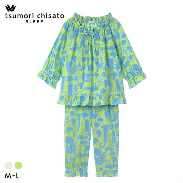 ワコール ツモリチサト 冒険の旅 パジャマ 上下セット 8分袖 8分丈 綿100％ Wacoal tsumori chisato SLEEP
