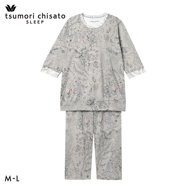 ワコール ツモリチサト パジャマ 上下セット 7分袖 8分丈 綿100％ Wacoal tsumori chisato SLEEP