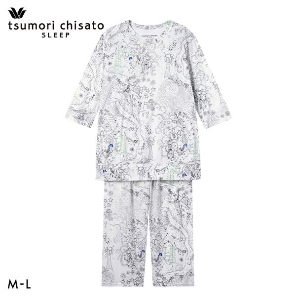 ワコール ツモリチサト パジャマ 上下セット 7分袖 8分丈 綿100％ Wacoal tsumori chisato SLEEP