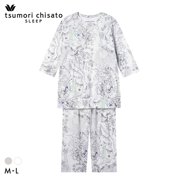 ワコール ツモリチサト パジャマ 上下セット 7分袖 8分丈 綿100％ Wacoal tsumori chisato SLEEP