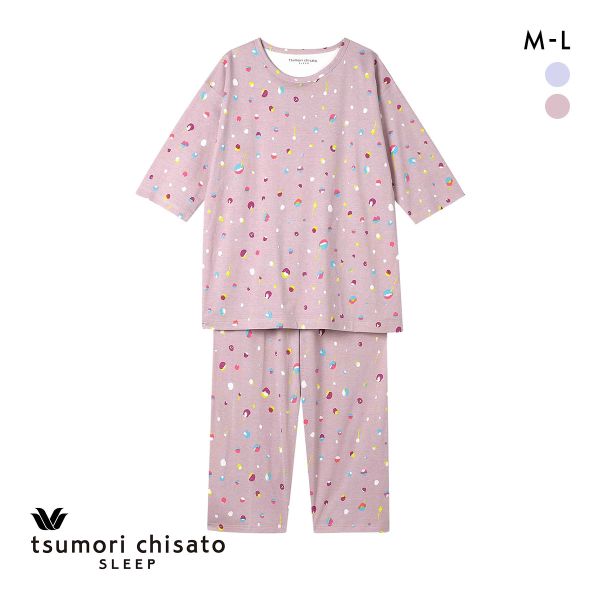 ワコール ツモリチサト 空に輝く星座 パジャマ 上下セット 7分袖 8分丈パンツ ルームウェア ML Wacoal tsumori chisato SLEEP