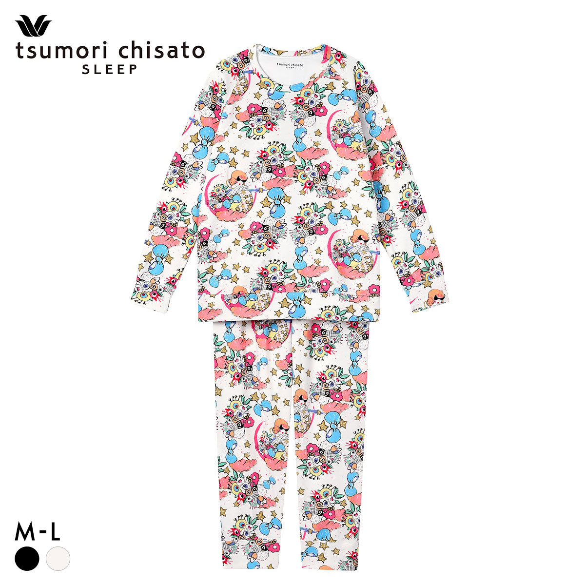 ワコール ツモリチサト 不思議の国 長袖パジャマ 上下セット ルームウェア 肌側起毛 あったか tsumori chisato SLEEP(IV-アイボリー-M)