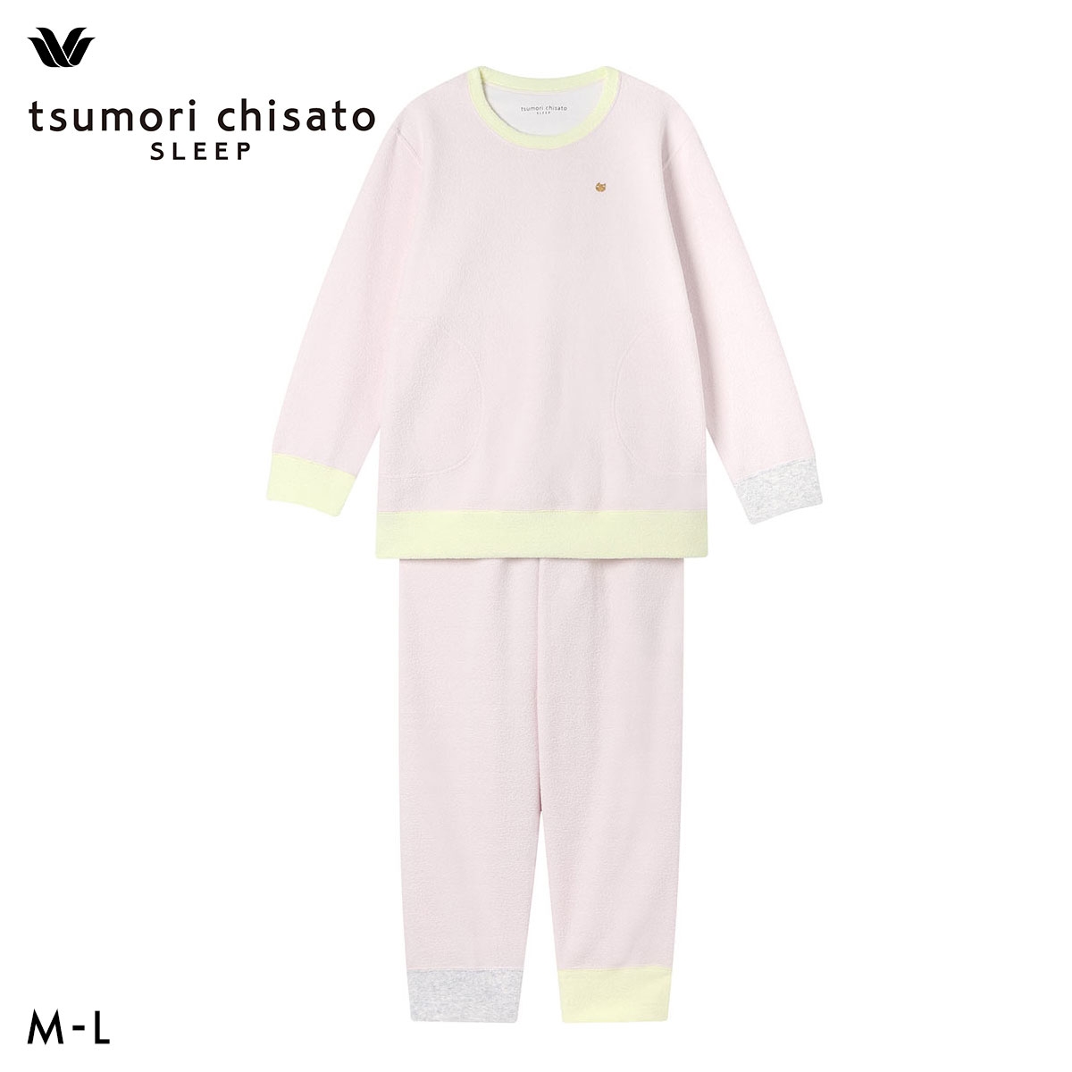 ワコール ツモリチサト 長袖パジャマ 上下セット ルームウェア パイル あったか tsumori chisato SLEEP(PI-ピンク-M)