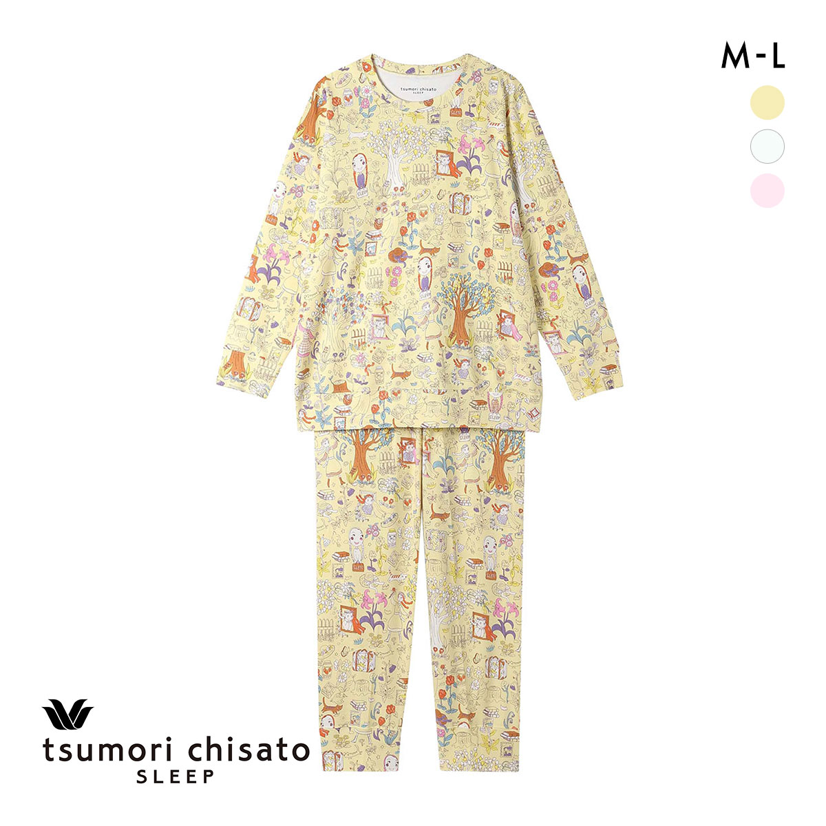 ワコール ツモリチサト ワンダーフォレスト パジャマ 上下セット ルームウェア 綿100％ 長袖 Wacoal tsumori chisato SLEEP