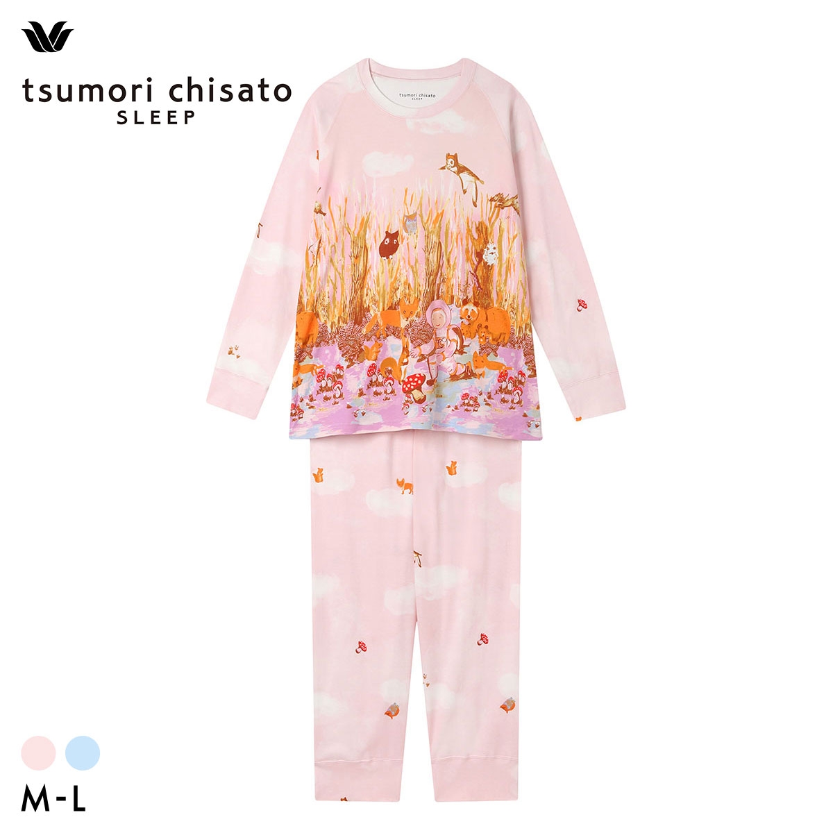 ワコール ツモリチサト 森の惑星 パジャマ 長袖 上下セット ルームウェア 綿100％ Wacoal tsumori chisato SLEEP