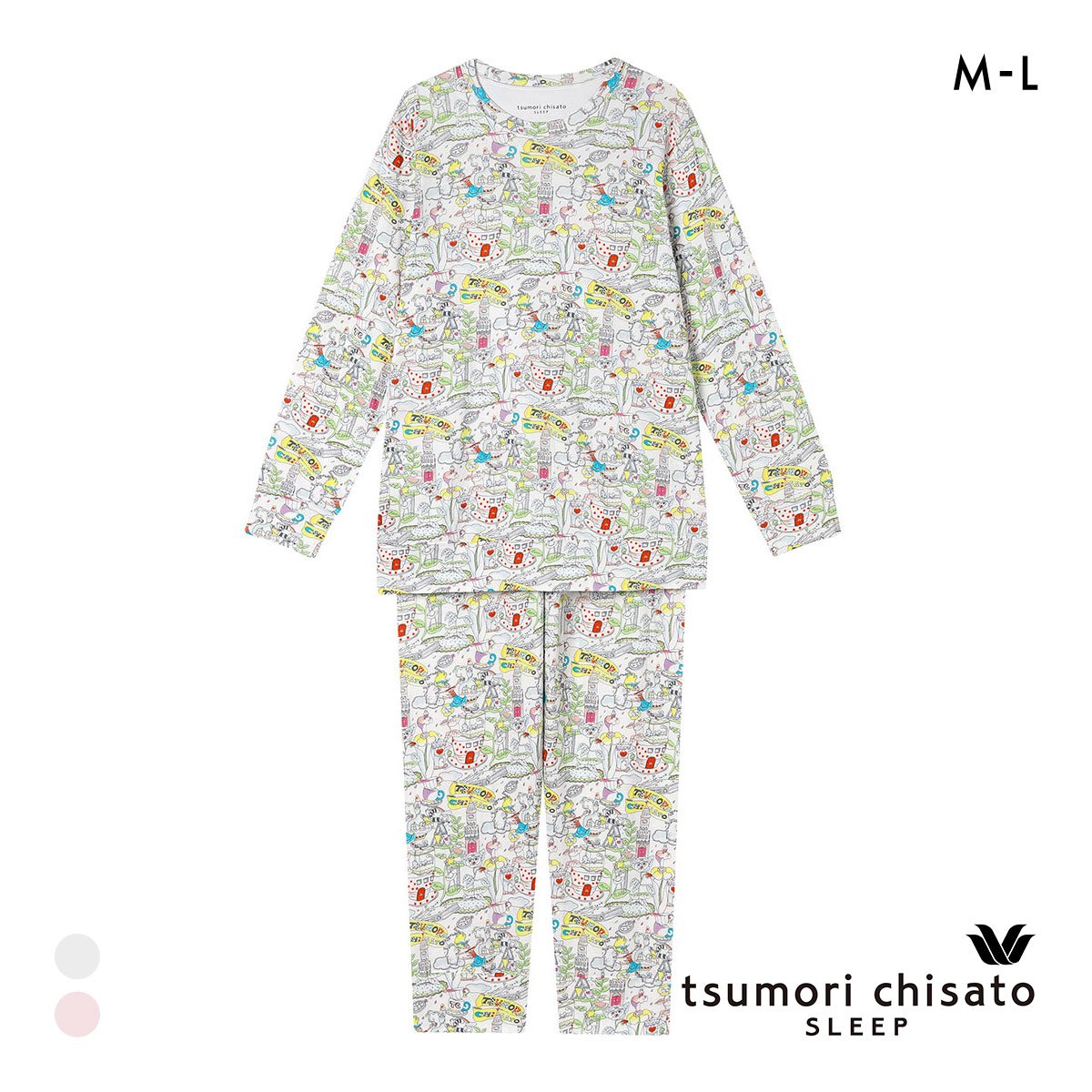 ワコール　ツモリチサトsleep トップス　長袖Tシャツ　不思議の国　M ワコール ツモリチサト 不思議の国 パジャマ 長袖 上下セット