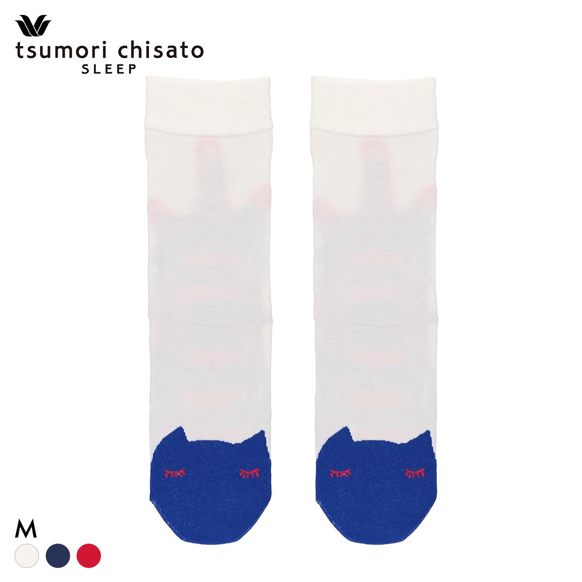 ワコール ツモリチサト ソックス ねこ 靴下 M 綿混 Wacoal tsumori chisato SLEEP(IV-アイボリー-M)