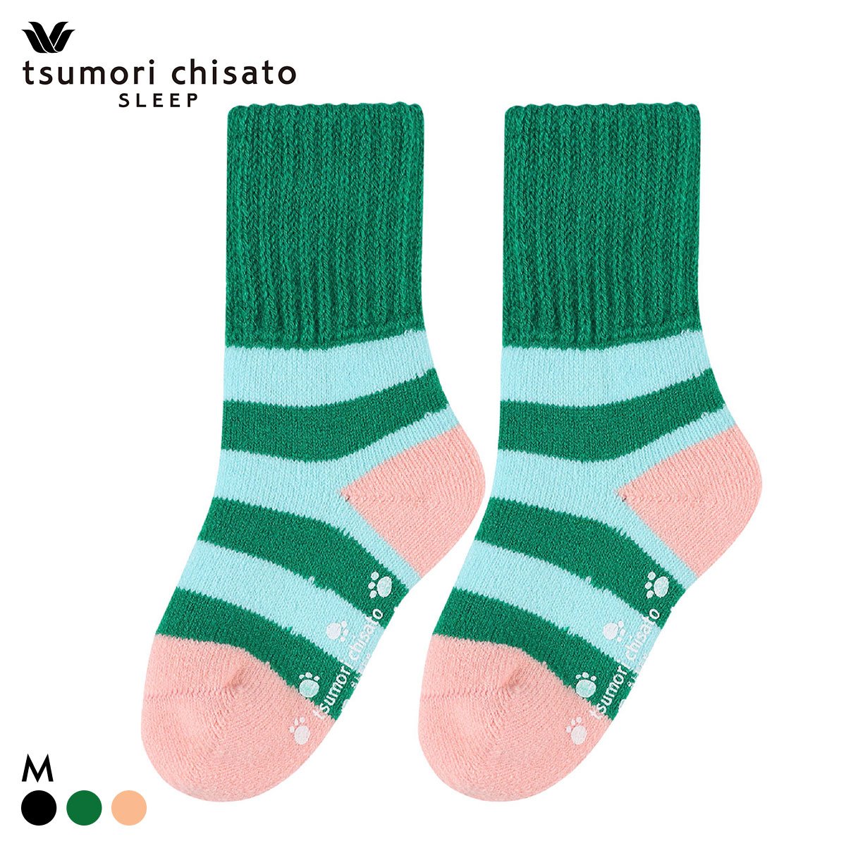 ワコール ツモリチサト スリープ ソックス 靴下 肌側起毛 すべり止めつき Wacoal tsumori chisato SLEEP(GR-グリーン-M)