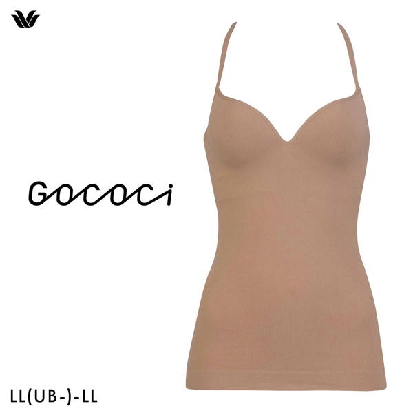 ワコール ゴコチ カップ付き インナー リブ キャミソール LL フラット シームレス Wacoal GOCOCi UGG122 ラクに美胸キープ