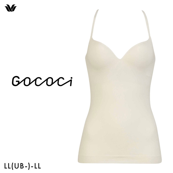 ワコール ゴコチ カップ付き インナー リブ キャミソール LL フラット シームレス Wacoal GOCOCi UGG122 ラクに美胸キープ