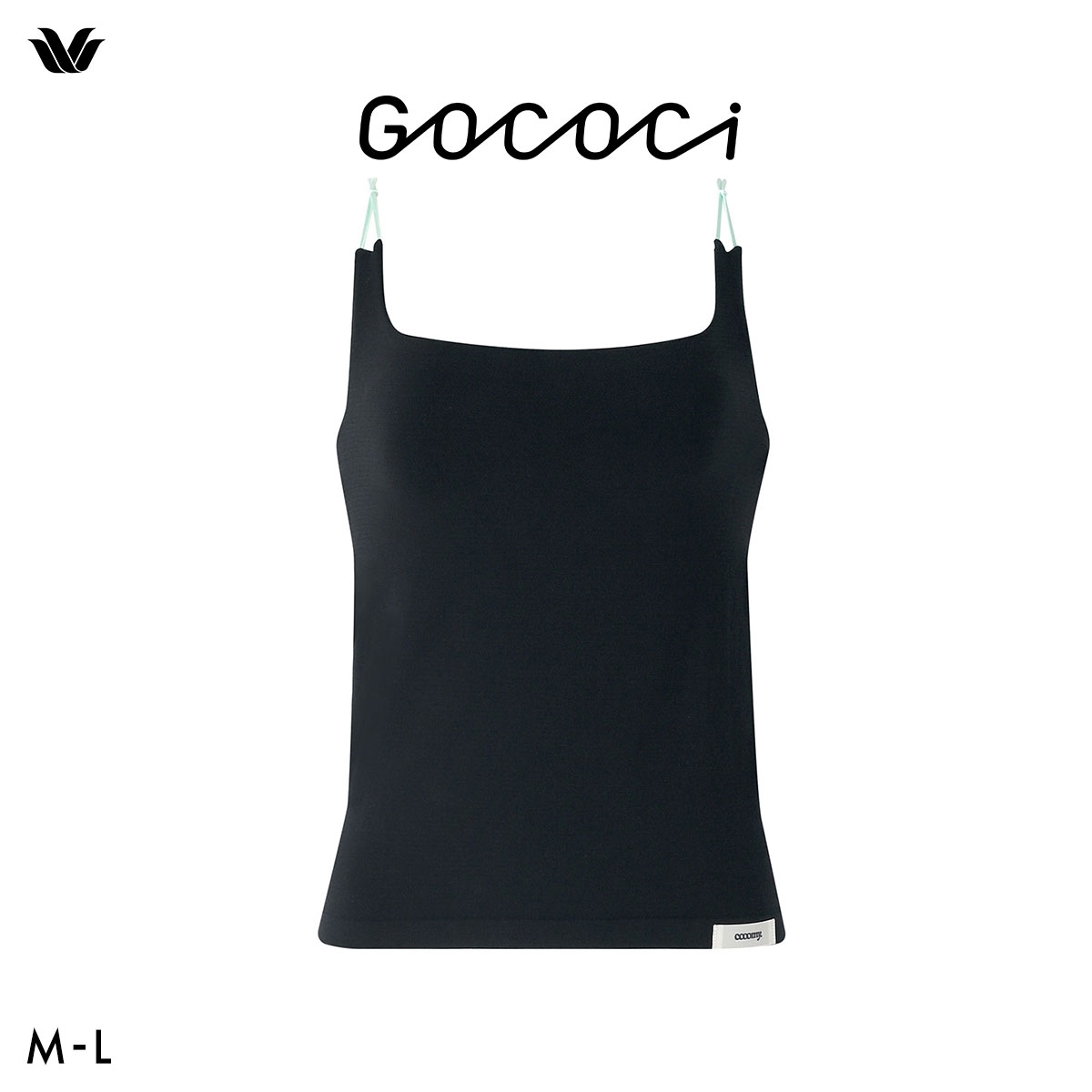 ワコール ゴコチ cooomy. クーミー カップ付き インナー キャミソール UGG123 ML Wacoal GOCOCi ブラトップ ブラキャミ(BK-ブラック-M)