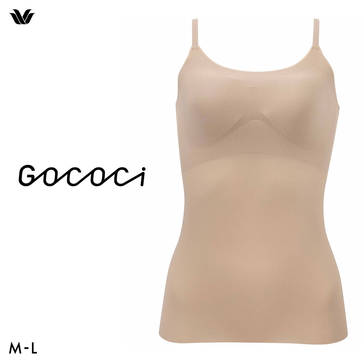 ワコール Wacoal ゴコチ GOCOCi UGG171 涼感 キャミソール インナー カップ付き シームレス 無縫製 吸汗速乾 ML(LBR-薄ブラウン-M)