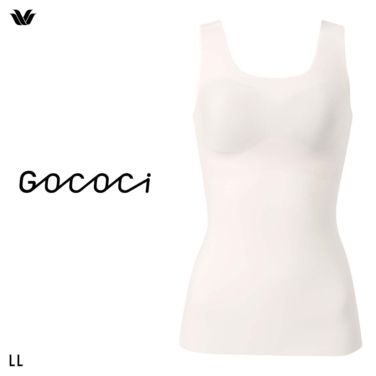 ワコール Wacoal ゴコチ GOCOCi UGG210 ラクに美胸キープ シームレス カップ付き インナー ノースリーブ LL フラット 無縫製(IV-アイボリー-LL)