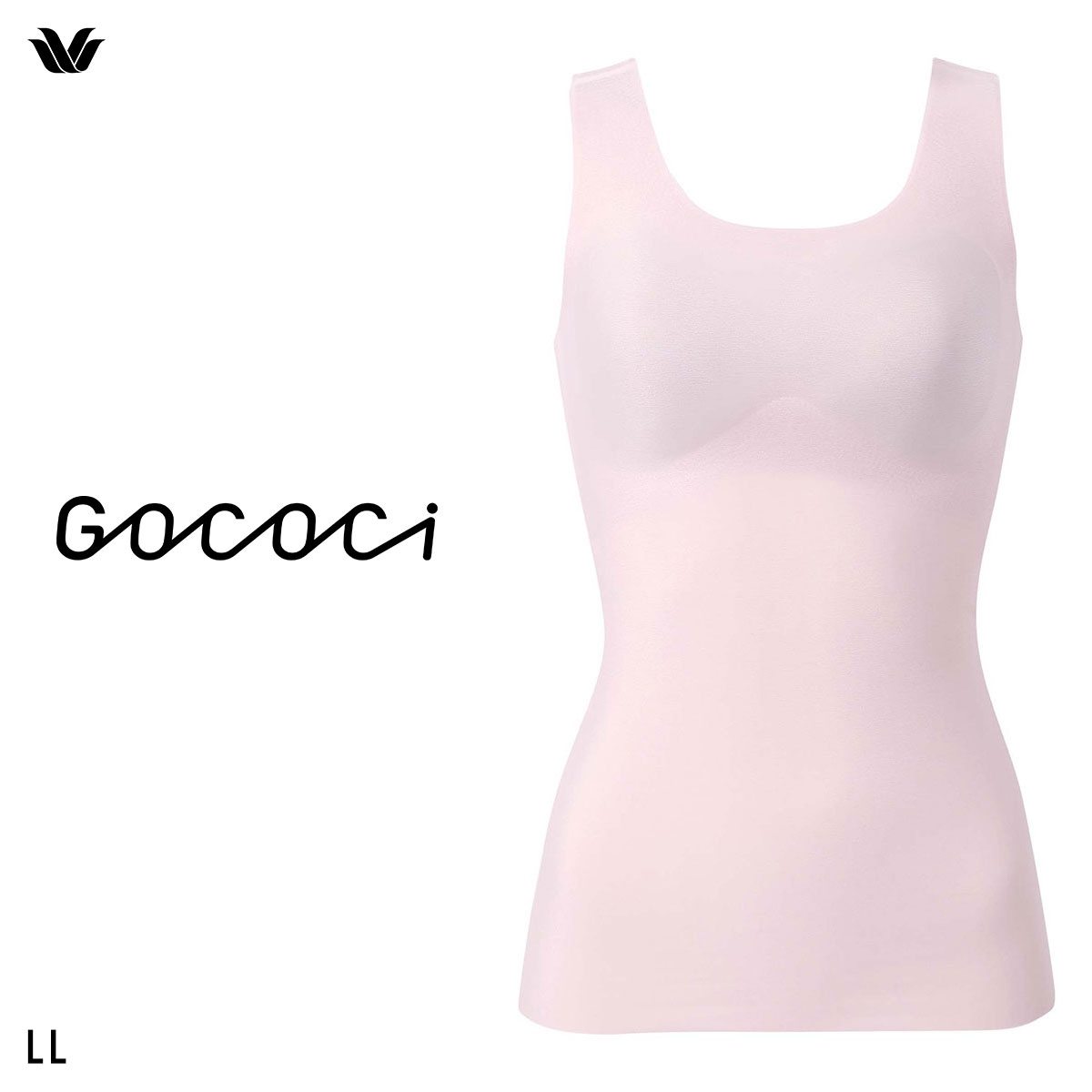 ワコール Wacoal ゴコチ GOCOCi UGG210 ラクに美胸キープ シームレス カップ付き インナー ノースリーブ LL フラット 無縫製(PI-ピンク-LL)