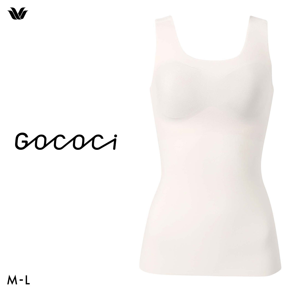 ワコール Wacoal ゴコチ GOCOCi UGG210 ラクに美胸キープ シームレス カップ付き インナー ノースリーブ ML フラット 無縫製(IV-アイボリー-M)