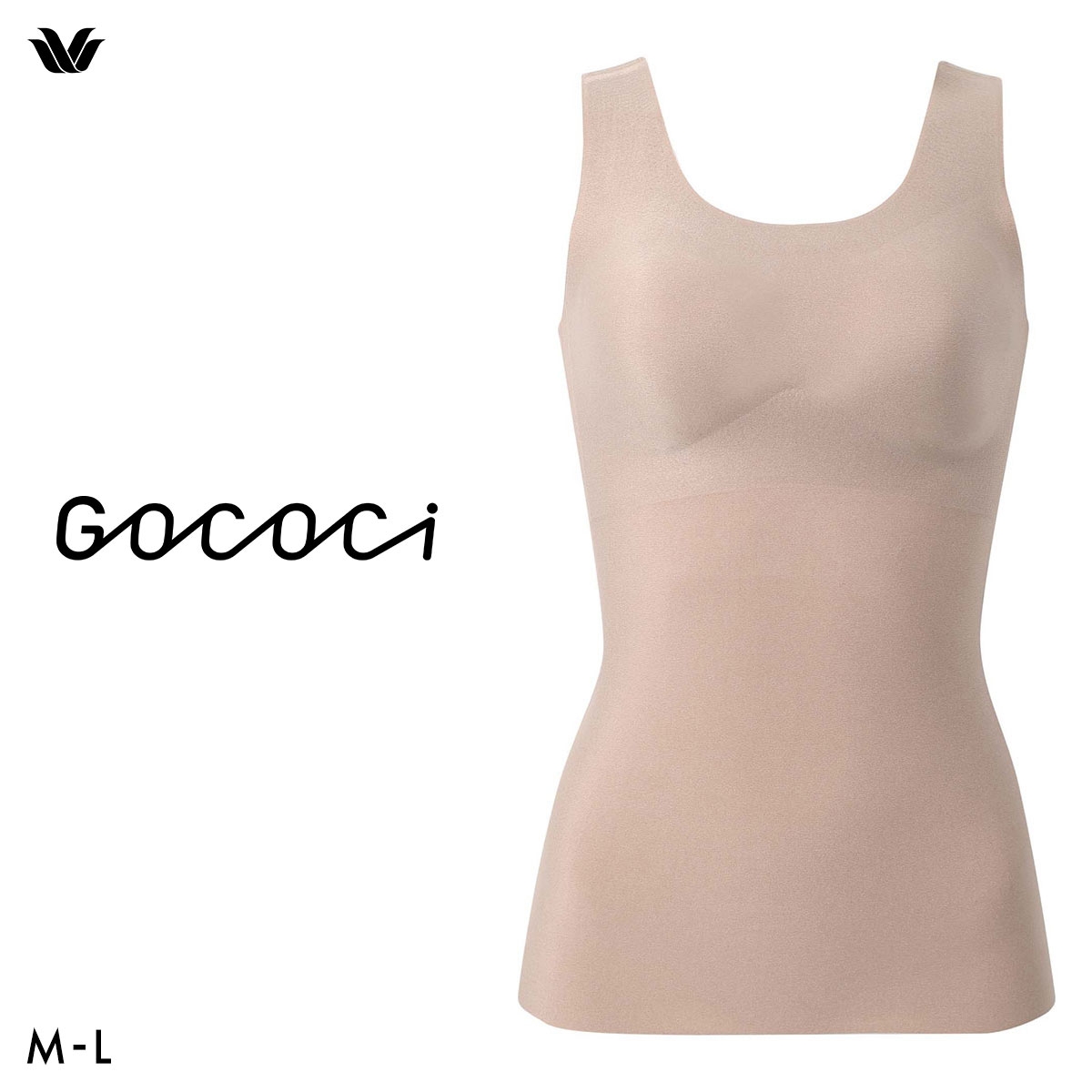 ワコール Wacoal ゴコチ GOCOCi UGG210 ラクに美胸キープ シームレス カップ付き インナー ノースリーブ ML フラット 無縫製(LBE-薄ベージュ-M)