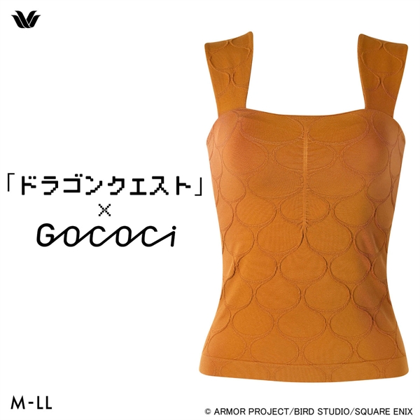 ワコール 「ドラゴンクエスト」×GOCOCi ゴコチ UGG234 カップ付き インナー ノースリーブ ブラトップ Wacoal GOCOCi(BR-ブラウン-M)