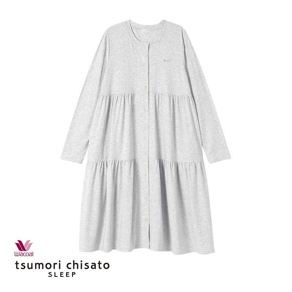 ワコール Wacoal ツモリチサト tsumori chisato SLEEP パジャマ ワンピース ルームウェア 前開き ティアード ネグリジェ