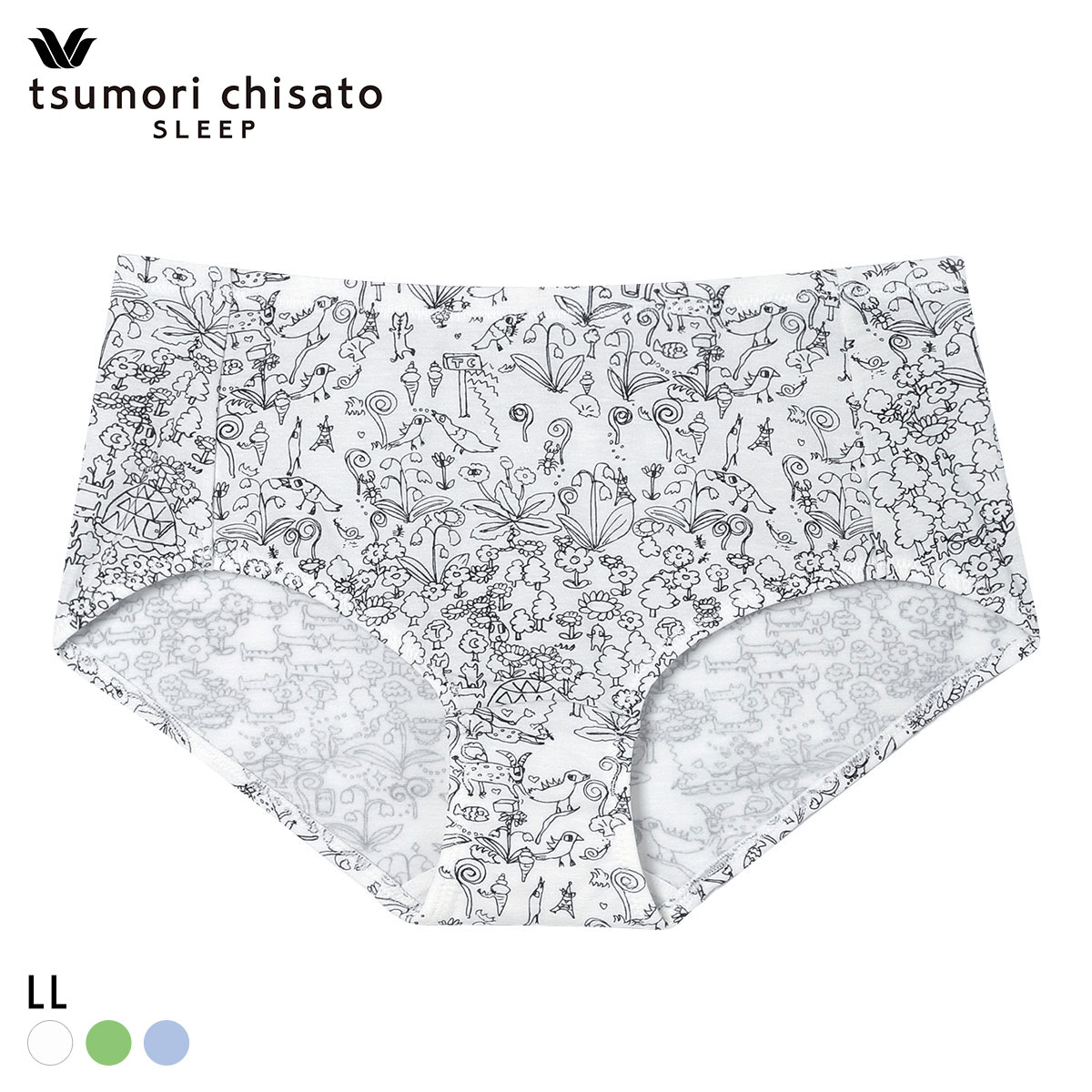 ワコール ツモリチサト 森の中でグランピング ショーツ ノーマル LL Wacoal tsumori chisato SLEEP(IV-アイボリー-LL)