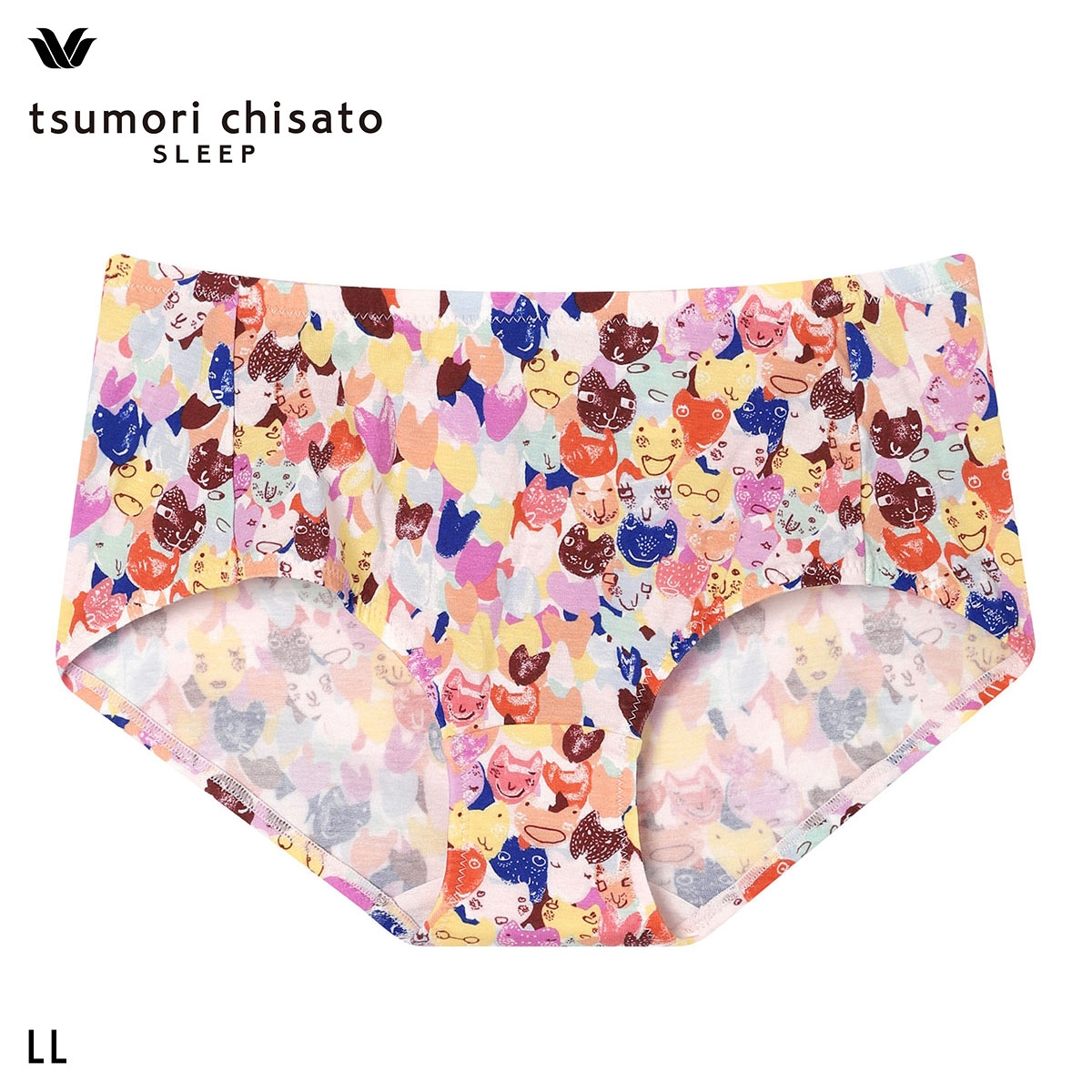 ワコール ツモリチサト ハートネコ ショーツ ノーマル LL 大きいサイズ 下着 Wacoal tsumori chisato SLEEP(IV-アイボリー-LL)