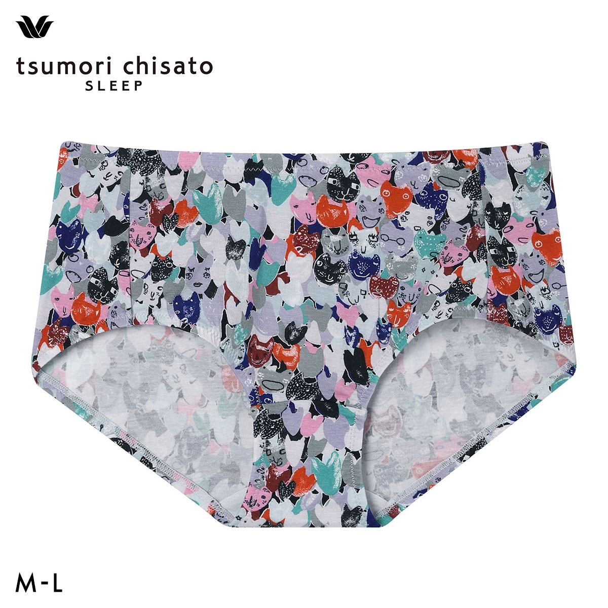 ワコール ツモリチサト ハートネコ ショーツ ノーマル 伸びがよくやわらかい ML 下着 Wacoal tsumori chisato SLEEP(GY-グレー-M)