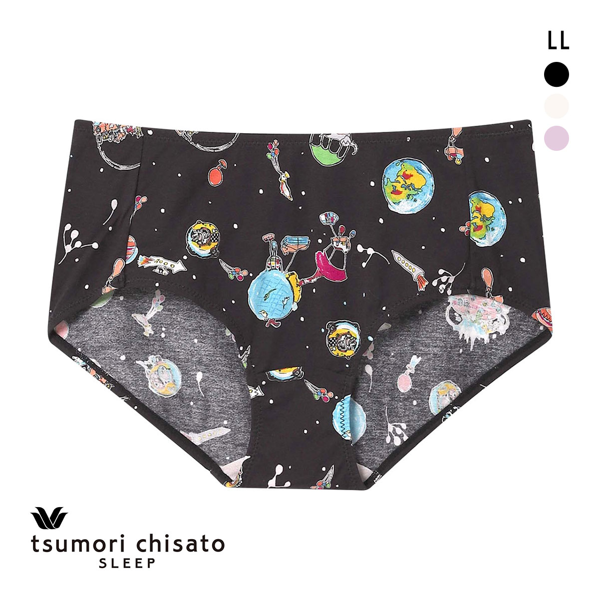 ワコール ツモリチサト 空に輝く星座 ショーツ ノーマル LL Wacoal tsumori chisato SLEEP(BK-ブラック-LL)