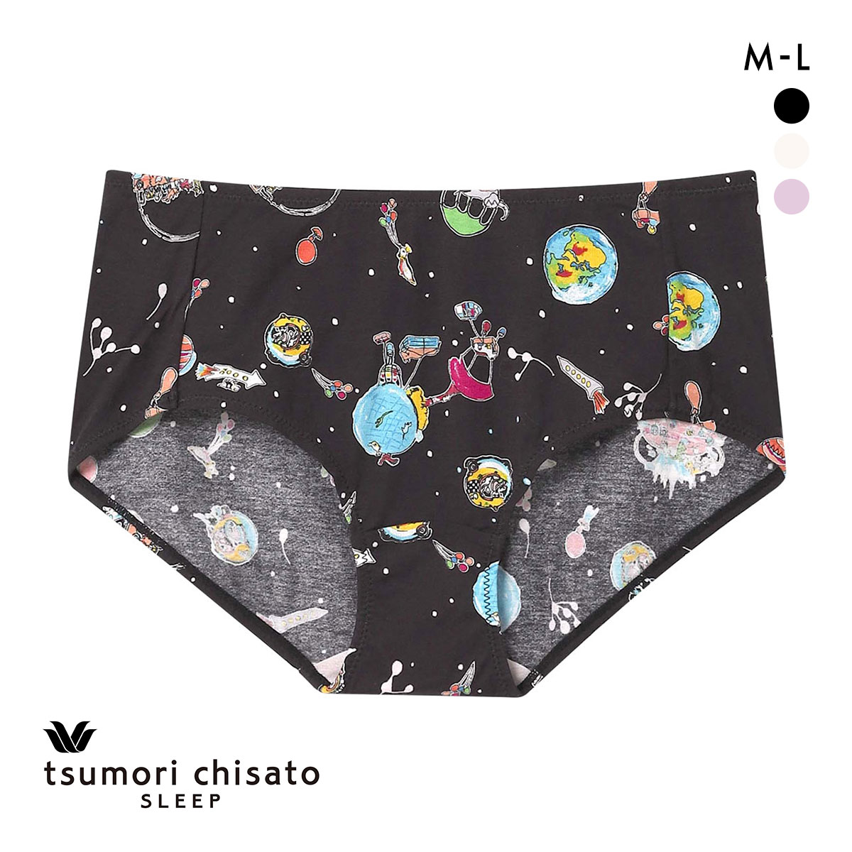ワコール ツモリチサト 空に輝く星座 ショーツ ノーマル ML Wacoal tsumori chisato SLEEP(BK-ブラック-M)