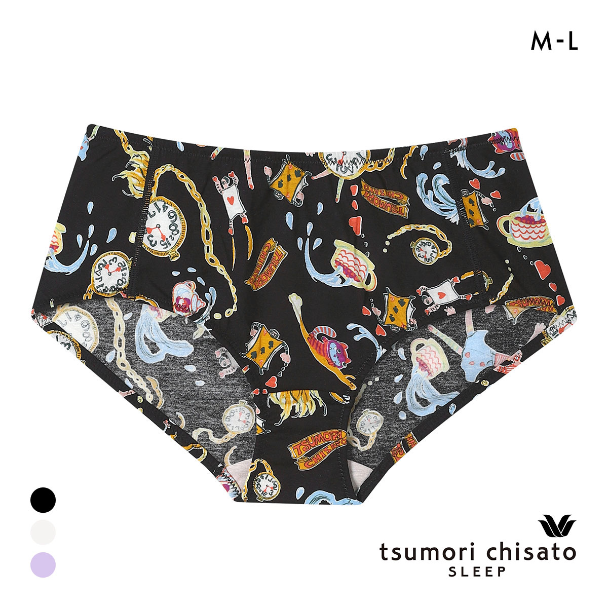 ワコール ツモリチサト 不思議の国 ショーツ ノーマル ML 綿混 Wacoal tsumori chisato SLEEP(BK-ブラック-M)