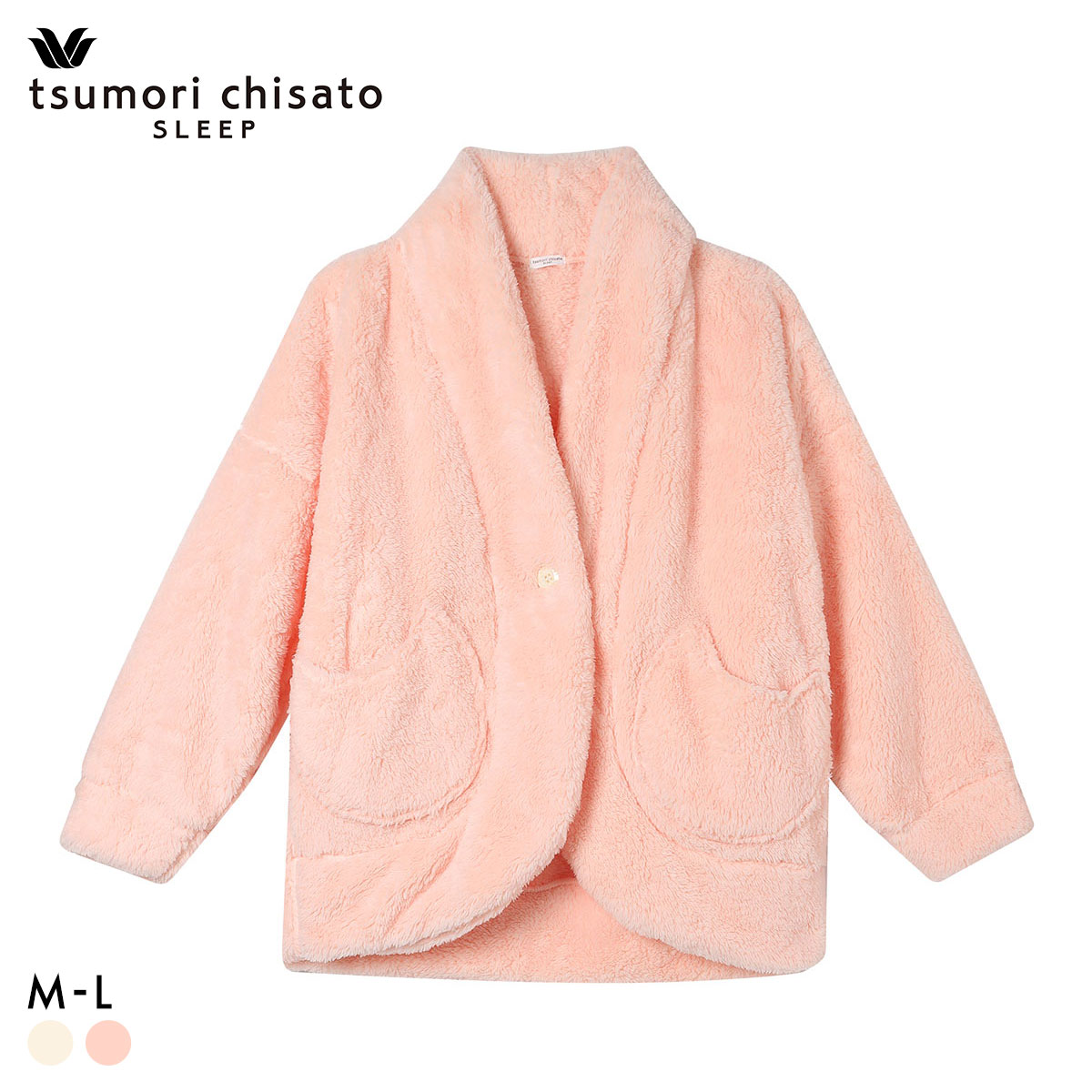 ワコール ツモリチサト スリープ フリース 羽織 ローブ ロング袖 ミドル丈 もこもこ ネコ Wacoal tsumori chisato SLEEP(PI-ピンク-M)