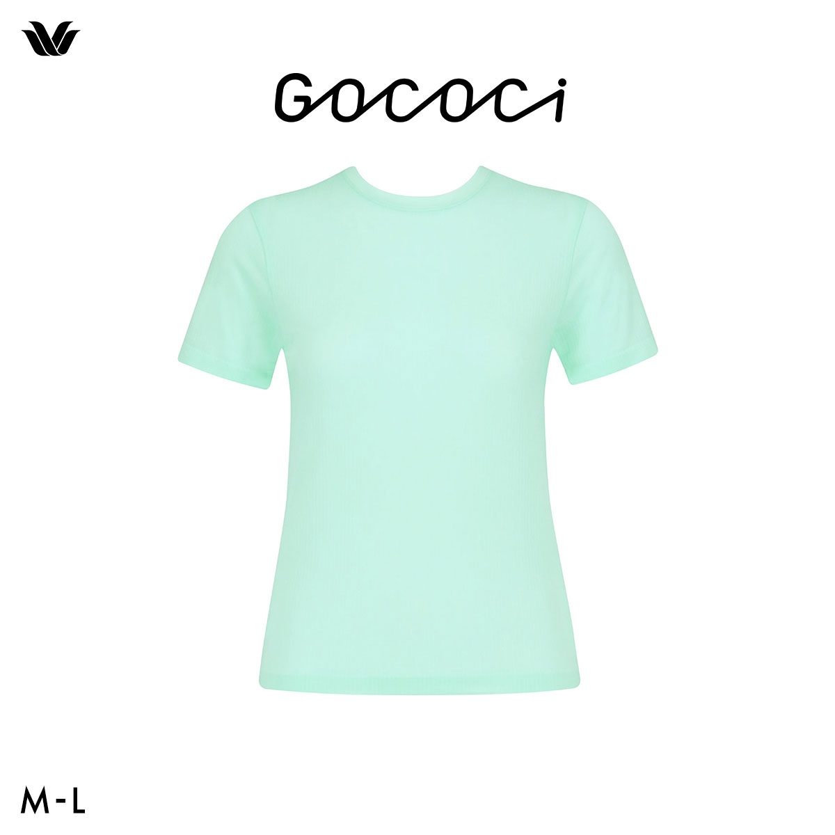 ワコール ゴコチ cooomy. クーミー シアートップス Tシャツ 半袖 3分袖 インナー WGG111 ML Wacoal GOCOCi Uネック(ME-メロン-M)