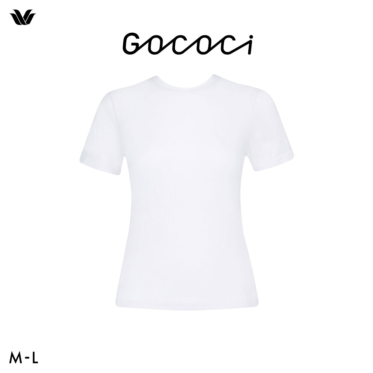 ワコール ゴコチ cooomy. クーミー シアートップス Tシャツ 半袖 3分袖 インナー WGG111 ML Wacoal GOCOCi Uネック(WH-ホワイト-M)