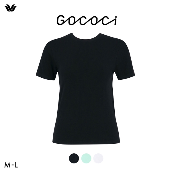 ワコール ゴコチ cooomy. クーミー シアートップス Tシャツ 半袖 3分袖 インナー WGG111 ML Wacoal GOCOCi Uネック