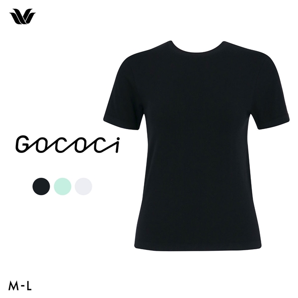 ワコール ゴコチ cooomy. クーミー シアートップス Tシャツ 半袖 3分袖 インナー WGG111 ML Wacoal GOCOCi Uネック