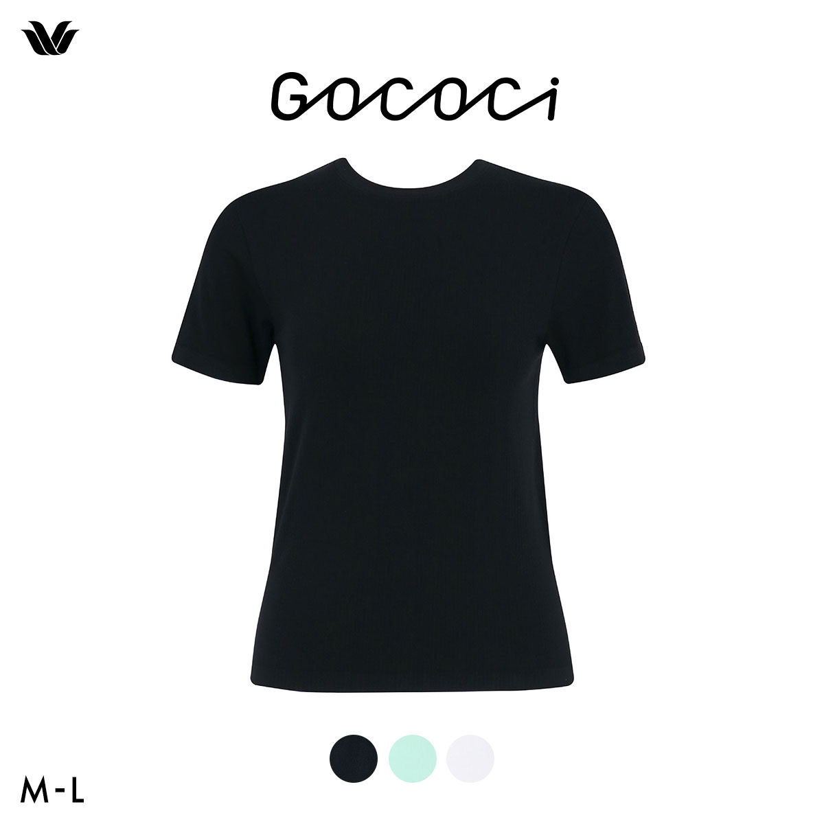ワコール ゴコチ cooomy. クーミー シアートップス Tシャツ 半袖 3分袖 インナー WGG111 ML Wacoal GOCOCi Uネック