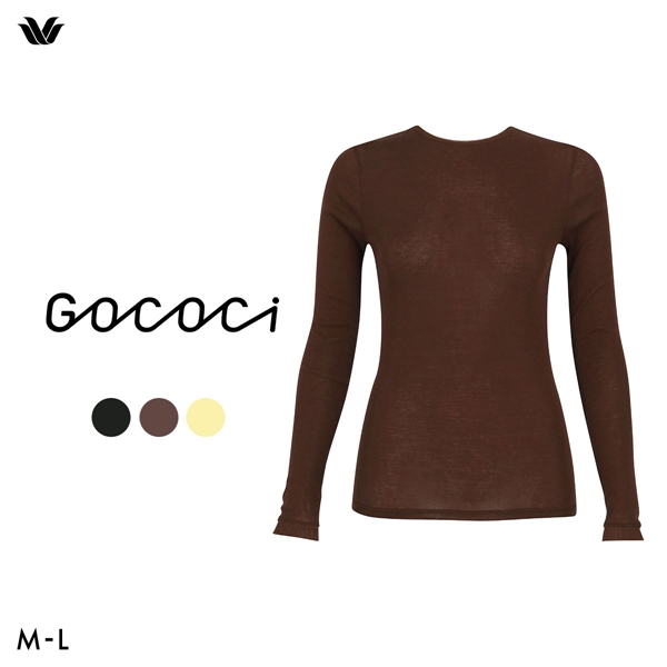 ワコール ゴコチ cooomy. クーミー シアートップス ロングTシャツ 長袖 インナー WGG222 ML Wacoal GOCOCi Uネック