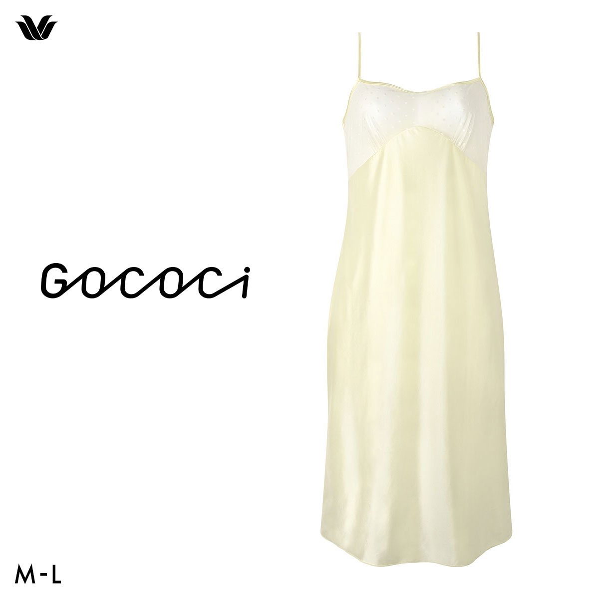 ワコール ゴコチ cooomy. クーミー ワンピース ロング丈 キャミソール インナー WGG444 ML Wacoal GOCOCi(YE-イエロー-M)